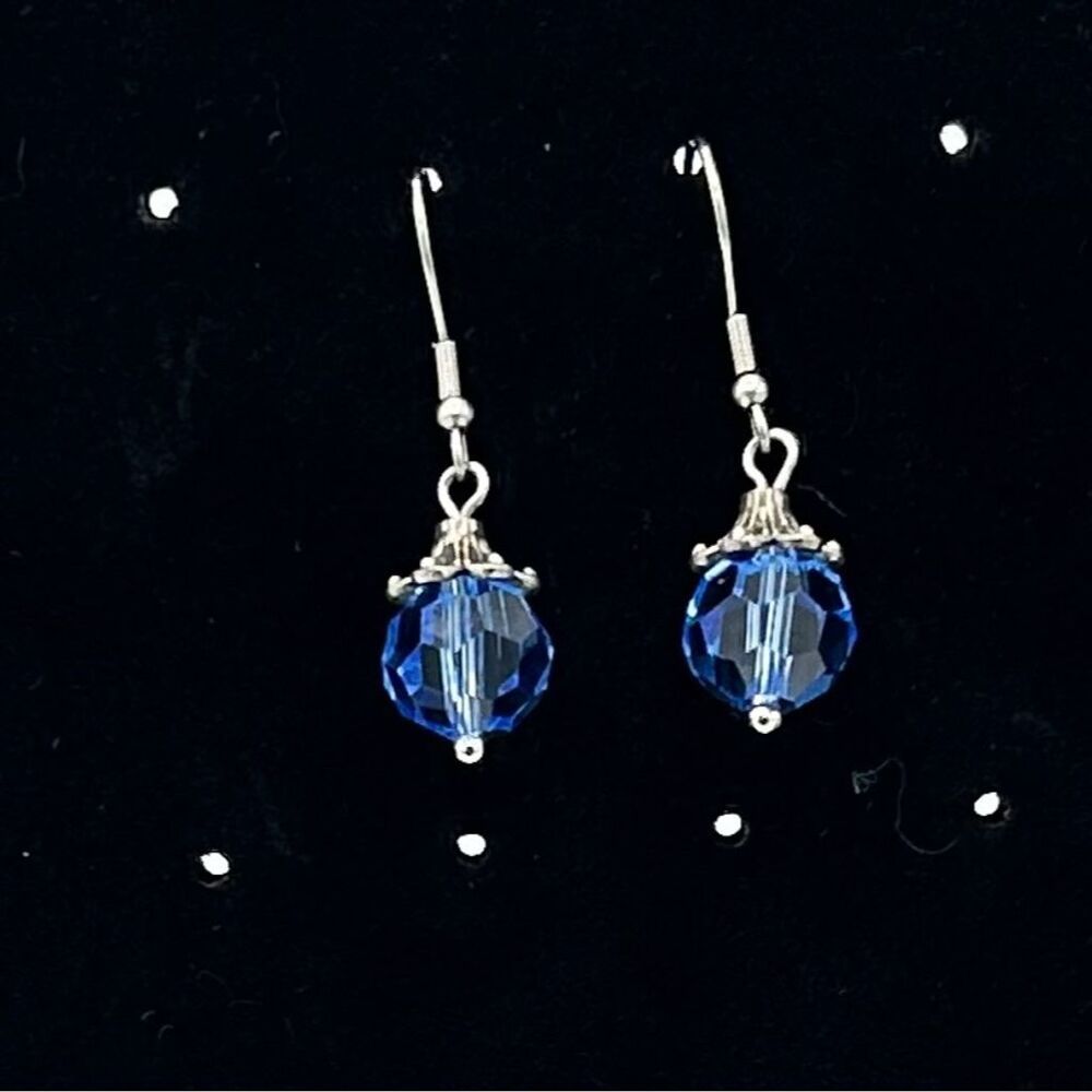 Blue Bead Drop Earrings